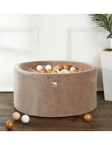 Piscine à balles ronde en velours, 90cm - Marron glacé la chaussure