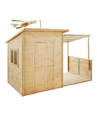 Cabane de jardin en bois FSC avec pergola suggérées chez