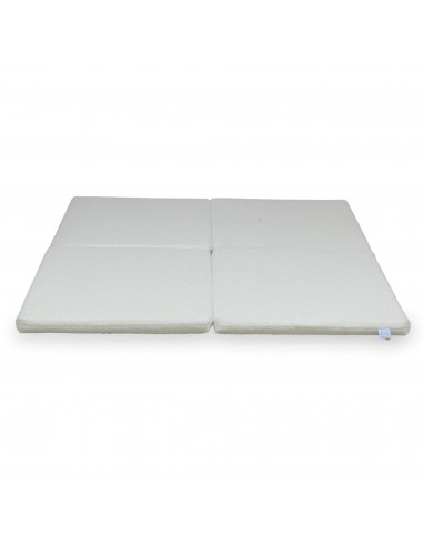 Tapis de jeu Carré en bouclette, 120cm - Blanc rembourrage situé sous