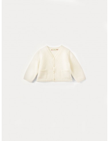 Cardigan bébé en cachemire blanc lait pour bénéficier 